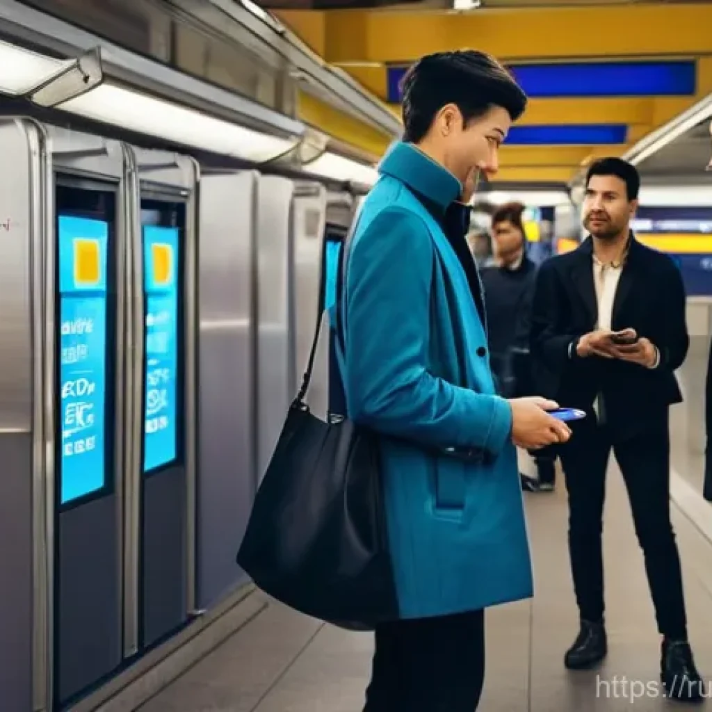 파리 지하철 이용법 및 요금 - **Prompt:** A bustling and modern Paris metro station, brightly lit with clean lines. In the foregro...