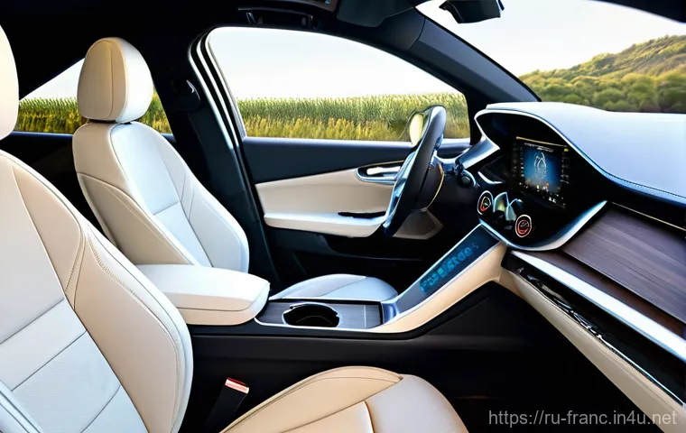 프랑스의 자동차 브랜드 및 특징 - **Prompt 1: Interior Comfort and Ergonomics**
"A cozy and modern interior of a French luxury car...